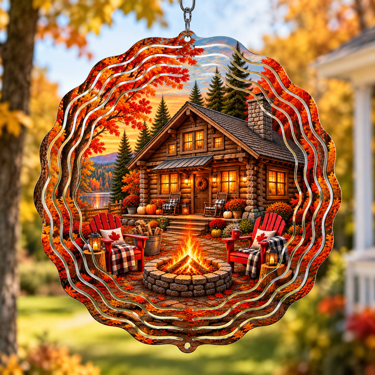 Fall Wind Spinner – 8” Autumn Metal Yard & Porch Decor