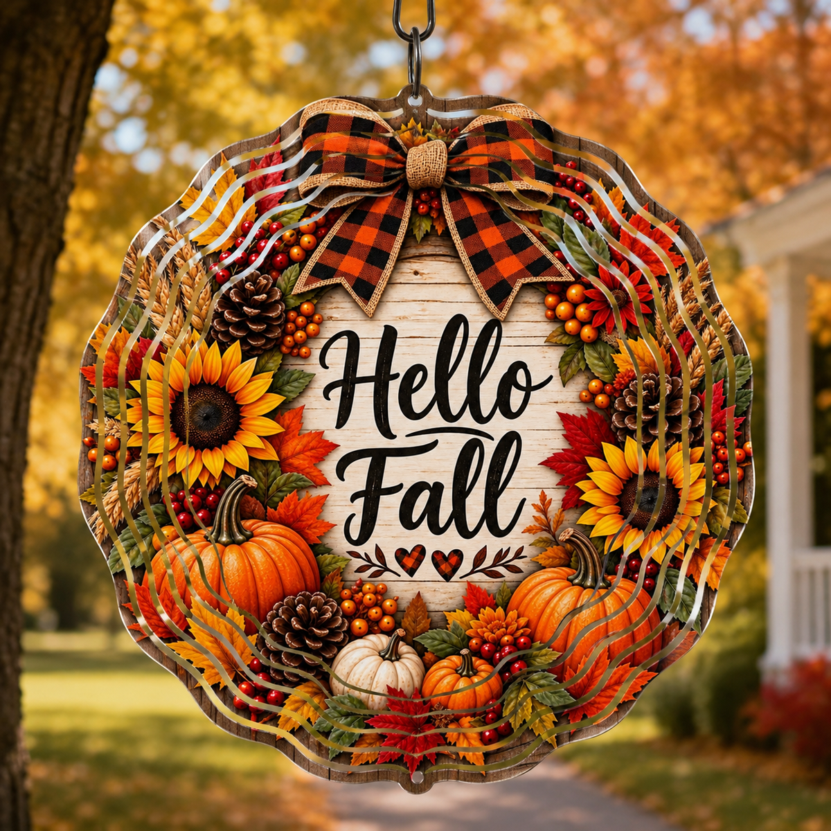 Fall Wind Spinner – 8” Autumn Metal Yard & Porch Decor