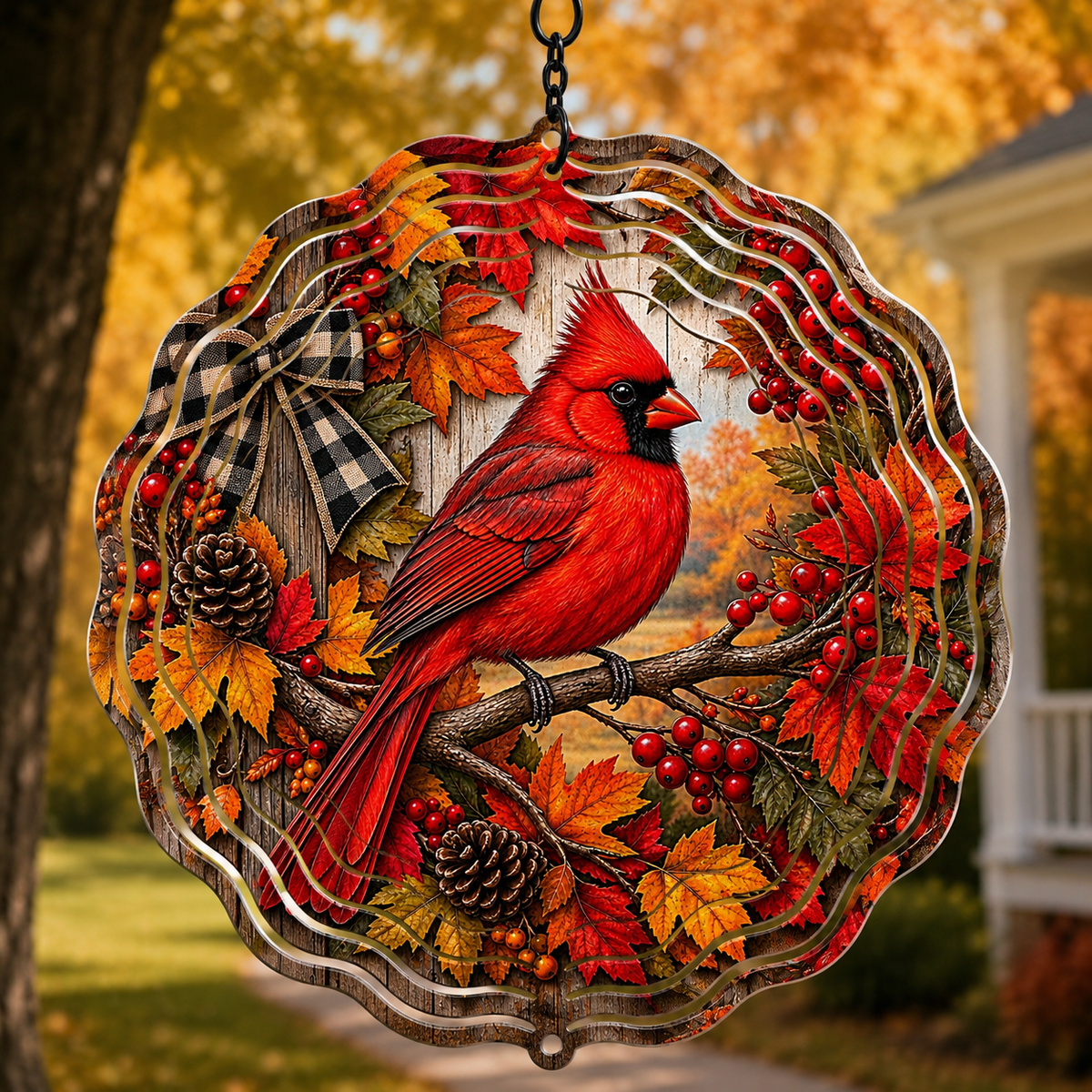 Fall Wind Spinner – 8” Autumn Metal Yard & Porch Decor