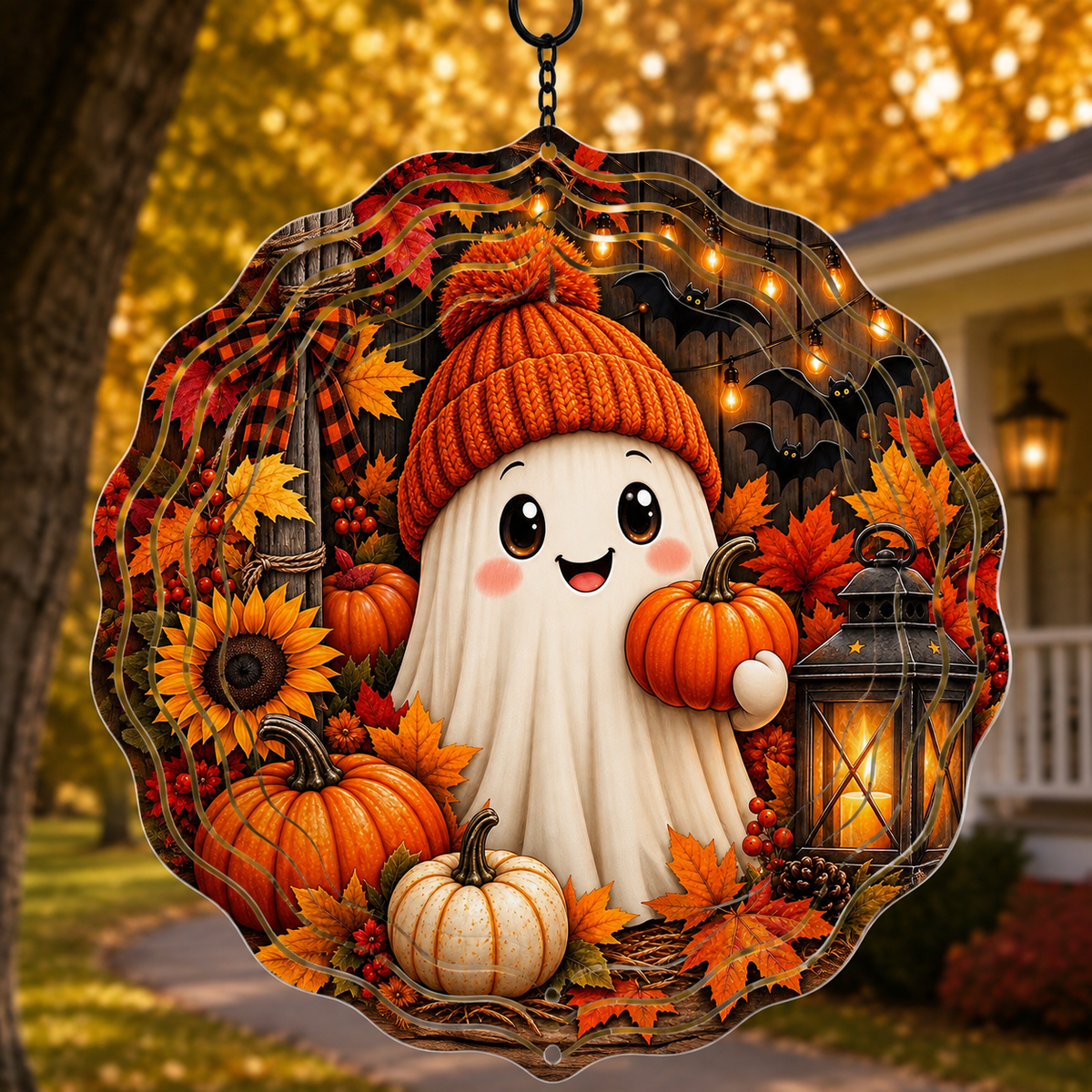 Fall Wind Spinner – 8” Autumn Metal Yard & Porch Decor