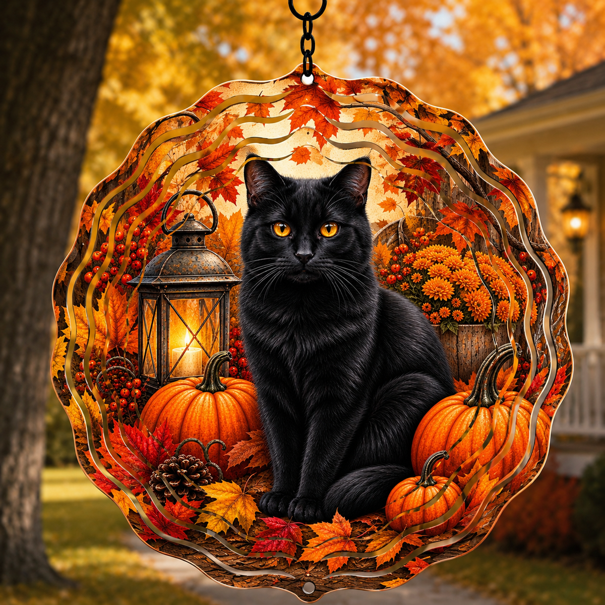 Fall Wind Spinner – 8” Autumn Metal Yard & Porch Decor