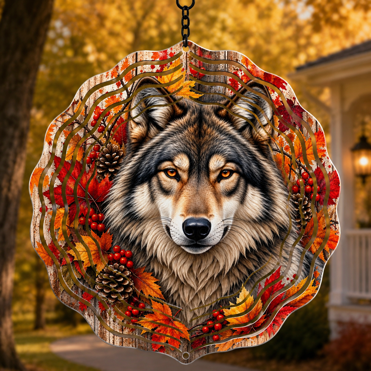 Fall Wind Spinner – 8” Autumn Metal Yard & Porch Decor