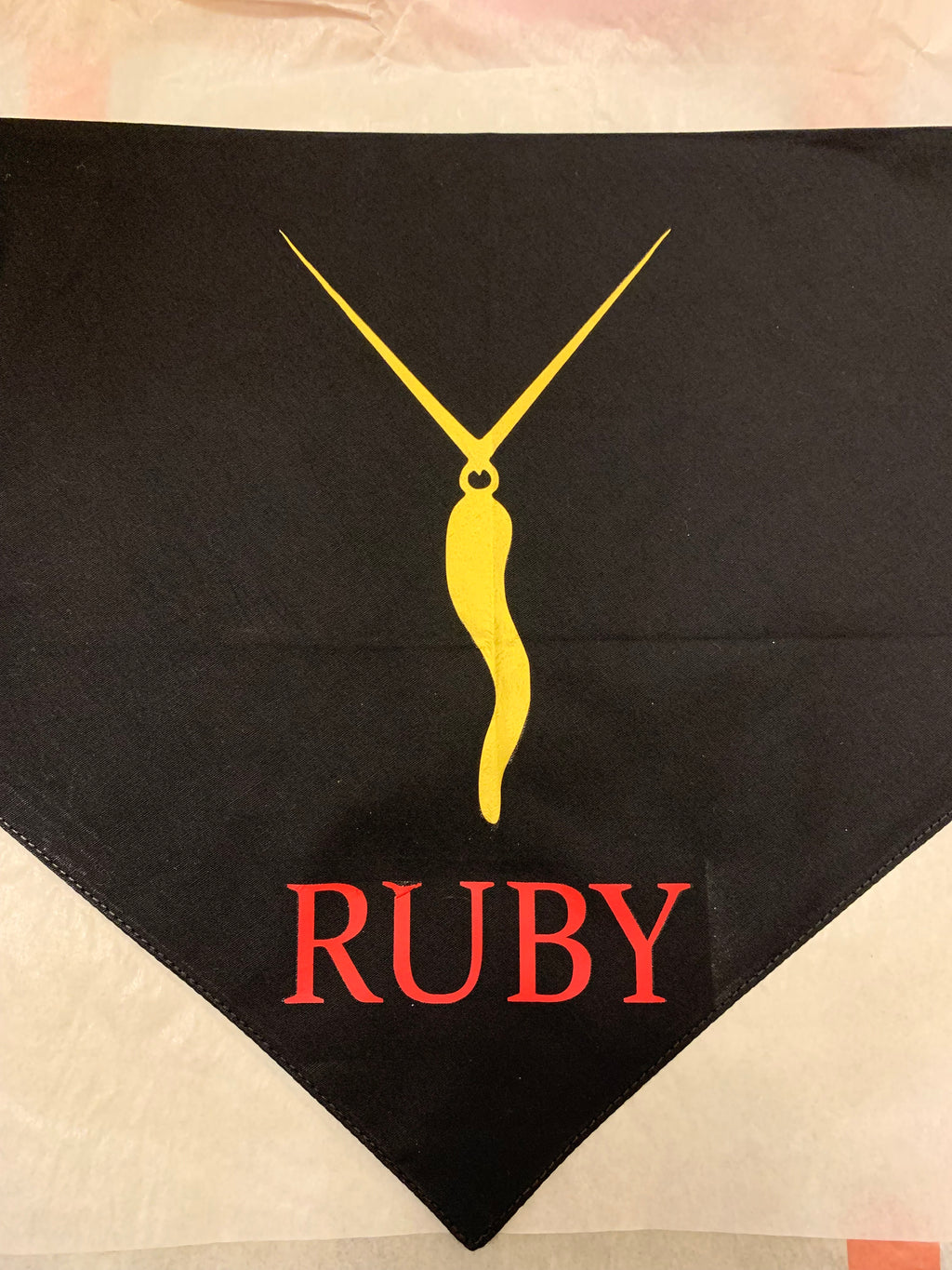 Personalized Italian Horn Dog Bandana – Custom Name | Cornicello Pet Bandana