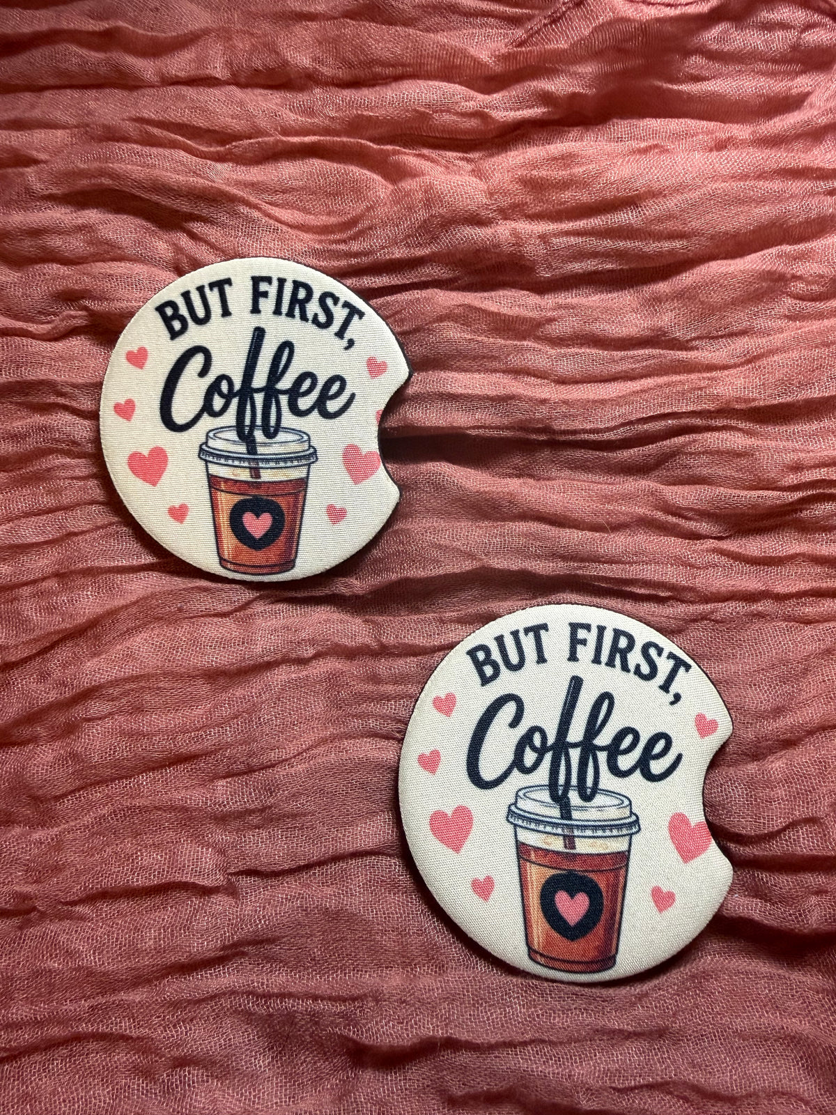 But First, Coffee Car Coasters – Cute Coffee Lover Car Accessories